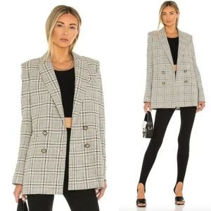 Veronica Beard Oria Checked Double Breasted Blazer Jacket - Size 00